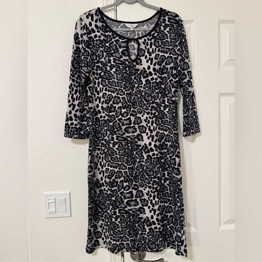 Stylish Black and Gray Leopard Print Dress